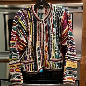 Coogi Women Vintage 90s Biggie  Colorful Knit Cardigan Sweater M